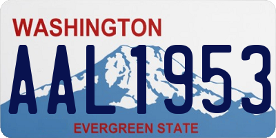 WA license plate AAL1953