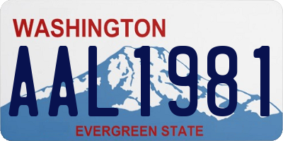 WA license plate AAL1981