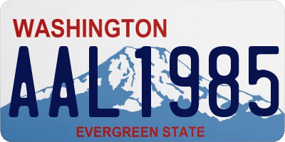 WA license plate AAL1985