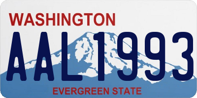 WA license plate AAL1993