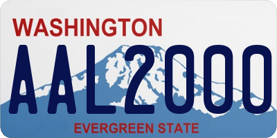 WA license plate AAL2000