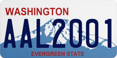 WA license plate AAL2001