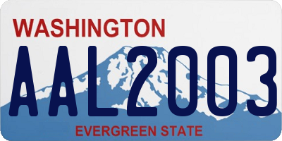 WA license plate AAL2003