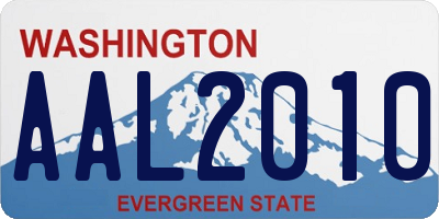 WA license plate AAL2010