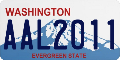 WA license plate AAL2011