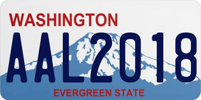 WA license plate AAL2018