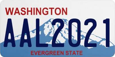 WA license plate AAL2021