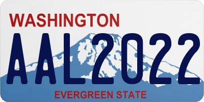 WA license plate AAL2022