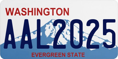 WA license plate AAL2025
