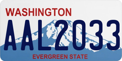 WA license plate AAL2033