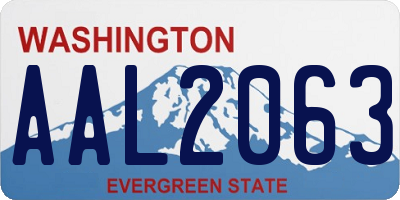 WA license plate AAL2063