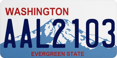 WA license plate AAL2103