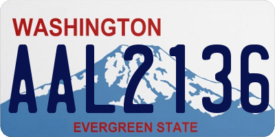 WA license plate AAL2136