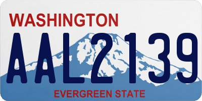 WA license plate AAL2139