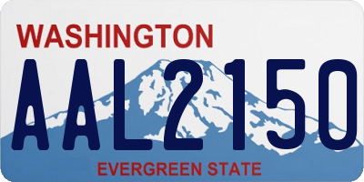 WA license plate AAL2150
