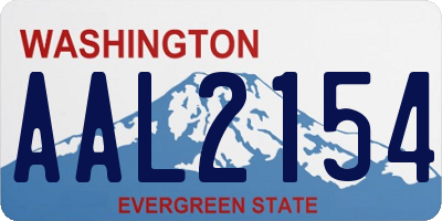 WA license plate AAL2154