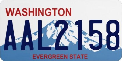 WA license plate AAL2158