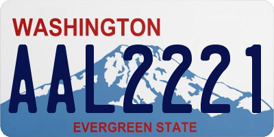 WA license plate AAL2221