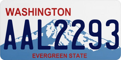 WA license plate AAL2293