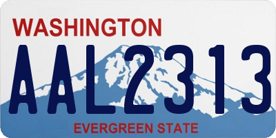 WA license plate AAL2313