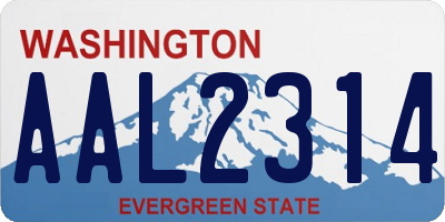 WA license plate AAL2314