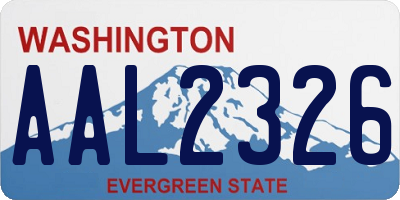 WA license plate AAL2326