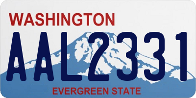 WA license plate AAL2331