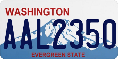 WA license plate AAL2350