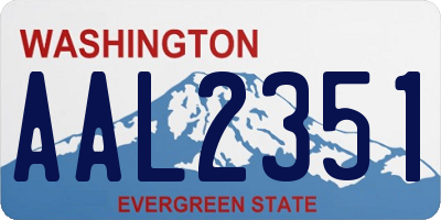 WA license plate AAL2351