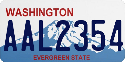 WA license plate AAL2354