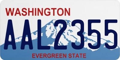 WA license plate AAL2355