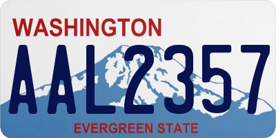 WA license plate AAL2357