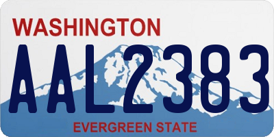 WA license plate AAL2383