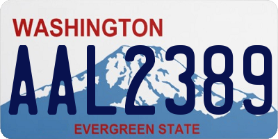 WA license plate AAL2389