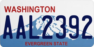 WA license plate AAL2392