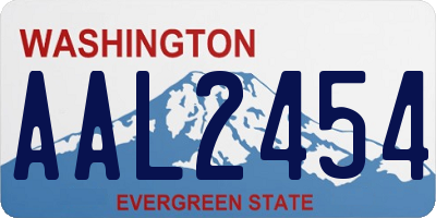 WA license plate AAL2454