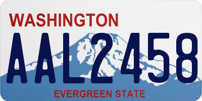 WA license plate AAL2458