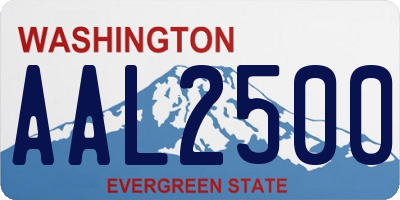WA license plate AAL2500