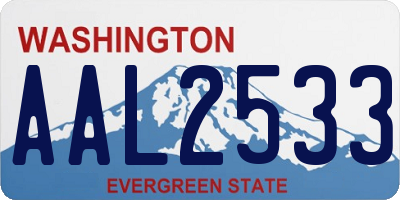 WA license plate AAL2533