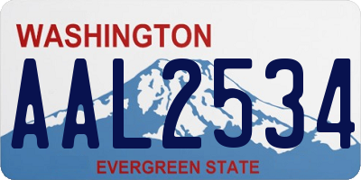 WA license plate AAL2534