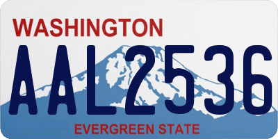 WA license plate AAL2536