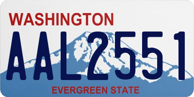 WA license plate AAL2551