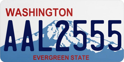 WA license plate AAL2555