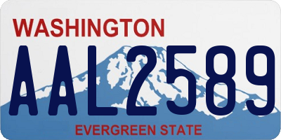 WA license plate AAL2589