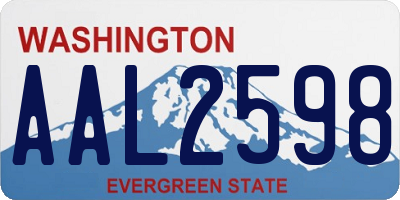 WA license plate AAL2598