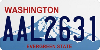 WA license plate AAL2631