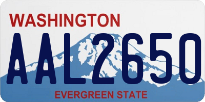 WA license plate AAL2650