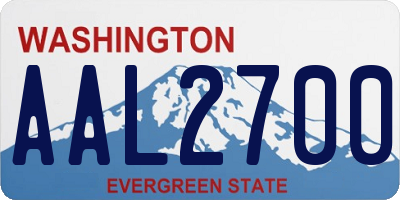 WA license plate AAL2700
