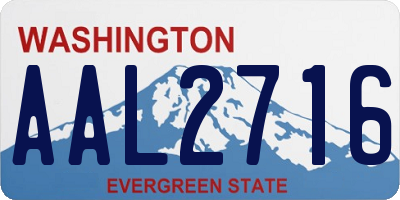 WA license plate AAL2716