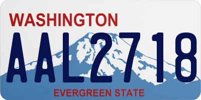 WA license plate AAL2718